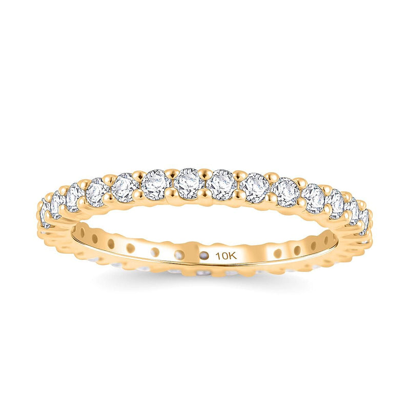 Moissanite 0.90 ctw Band Ring in 10K Yellow Gold (Size 7.0)