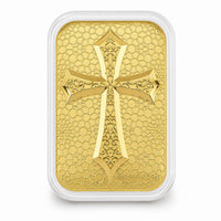 24K Golden Line of Faith Cross Emboss Sheet