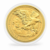 24K Gold Leaders of Freedom - Honor, Courage & Unity Tribute Medallion Embossed Sheet with Box Packaging 50mm (10mg)