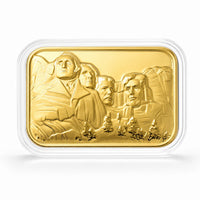 24K Yellow Gold Mount Rushmore Presidential Tribute Embossed Sheet (31x45.5mm) 10mg