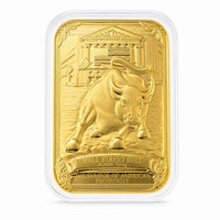 24K Yellow Gold Wall Street Bull Embossed Sheet (31x45.5mm) 10mg