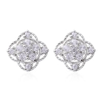 Lab Created White Sapphire Earrings in Sterling Silver