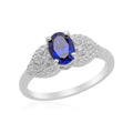 Lab Created Blue Sapphire and Lab Created White Sapphire Ring in Sterling Silver (Size 7) - Sticky add to cart bar