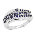Lab Created Blue Sapphire Ring in Sterling Silver (Size 7.0) - Sticky add to cart bar