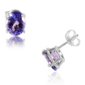 14K White Gold Tanzanite Solitaire Stud Earrings 2.50 ctw - Sticky add to cart bar