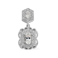 Lab Created White Sapphire Pendant without Chain in Sterling Silver
