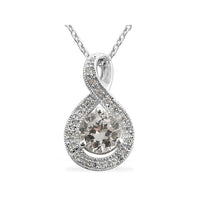 White Sapphire Sterling Pendant Necklace