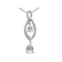 White Sapphire 18 Inch Pendant Necklace