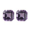 Asscher Cut Rose De France Amethyst Set of 2 (Oct 7x7 mm) 3.05 ctw Loose Gemstone - Sticky add to cart bar