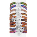 Set of 10 Multi Color Leather Friendship Bracelets with Charms (Adjustable) - Sticky add to cart bar