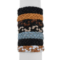 Black and Tan Leather Set of 7 Bracelets (Adjustable) - Sticky add to cart bar