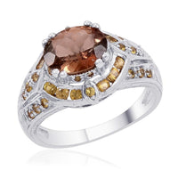 6.50 ctw Cambodian Zircon and Multi Gemstone Ring in Sterling Silver (Size 5.0)
