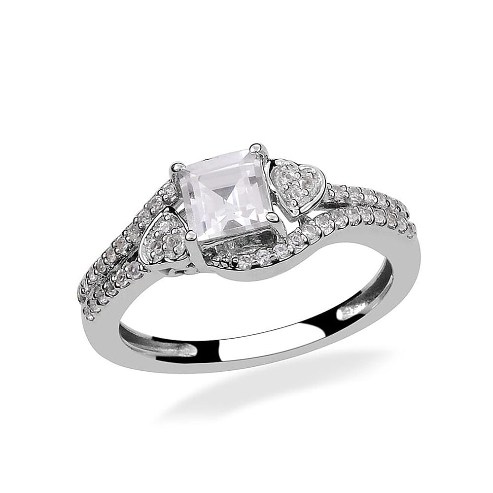 Lab Created White Sapphire Ring in Sterling Silver