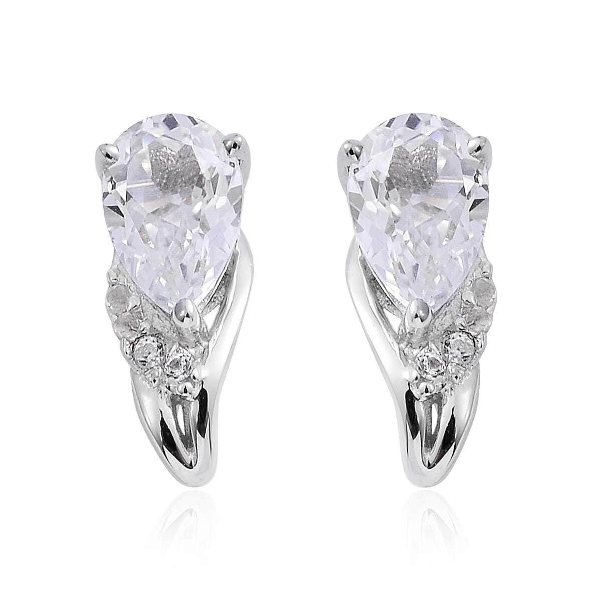 Lab Created Sapphire Earrings in Sterling Silver