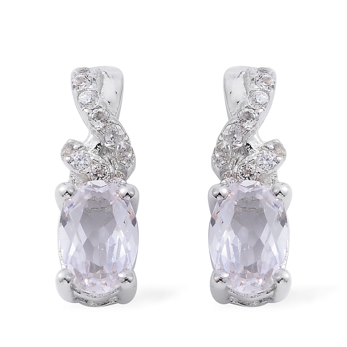 Lab Created White Sapphire Sterling Silver Earrings