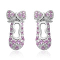 Lab Created Pink Sapphire Earrings in Sterling Silver 0.39 ctw - Sticky add to cart bar
