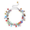 Multi Color Murano Style Millefiori Anklet 9-11 Inches in Stainless Steel - Sticky add to cart bar