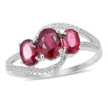 Niassa Ruby (FF) (Ovl 1.10 Ct), Diamond Ring in Sterling Silver (Size 10.0) 2.59 ctw - Sticky add to cart bar