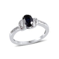Created Blue Sapphire, Created White Sapphire Sterling Silver Ring (Size 7) TGW 4.691 Cts. TGW 4.69 Cts. - Sticky add to cart bar