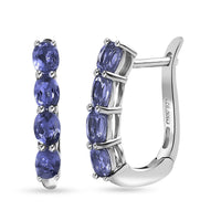 Tanzanite Earrings in Platinum Over Sterling Silver 1.35 ctw