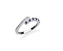 Lab Created Blue and White Sapphire Open Ring