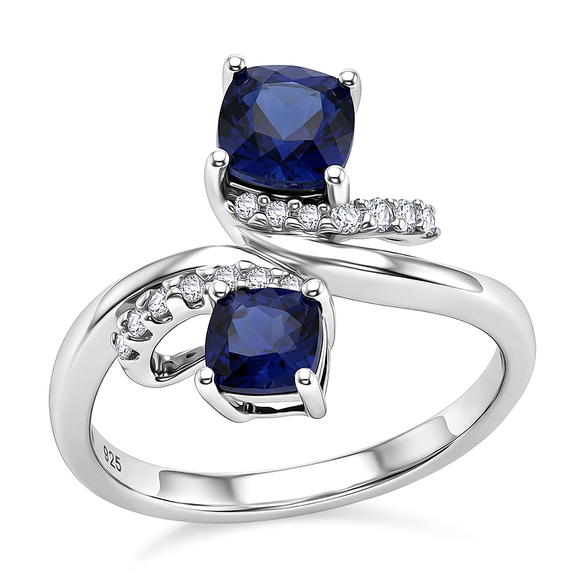 Lab Created Bluecand White Sapphire Eternal Bond Ring