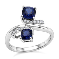 Lab Created Bluecand White Sapphire Eternal Bond Ring