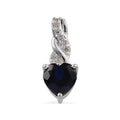 Lab Created Blue and White Sapphire Pendant without Chain in Sterling Silver - Sticky add to cart bar
