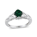 Created Emerald, Created White Sapphire Sterling Silver Ring (Size 7) TGW 2.202 Cts. TGW 2.20 Cts. - Sticky add to cart bar