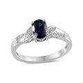 Created Blue Sapphire, Created White Sapphire Sterling Silver Ring (Size 7) TGW 7.785 Cts. TGW 7.79 Cts. - Sticky add to cart bar