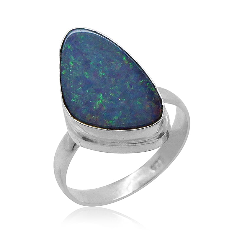 Bali Legacy Collection Australian Boulder Opal Sterling Silver Ring (Size 9.0) TGW 3.330 cts.