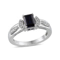 Lab Created Blue Sapphire and Lab Created White Sapphire Ring in Sterling Silver (Size 7.0) - Sticky add to cart bar