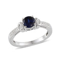Lab Created Blue Sapphire and Lab Created White Sapphire Ring in Sterling Silver (Size 7) - Sticky add to cart bar