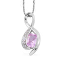 Lab Created Pink Sapphire and Lab Created White Sapphire Pendant Necklace in Sterling Silver - Sticky add to cart bar