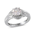 Created White Sapphire Sterling Silver Ring (Size 7) TGW 1.485 Cts. TGW 1.49 Cts. - Sticky add to cart bar
