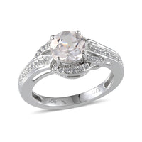 Created White Sapphire Sterling Silver Ring (Size 7) TGW 1.485 Cts. TGW 1.49 Cts.