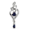 Lab Created White Sapphire and Lab Created Blue Sapphire Pendant without Chain in Sterling Silver - Sticky add to cart bar