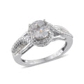 Created White Sapphire Sterling Silver Ring (Size 7) TGW 15.026 Cts. TGW 15.03 Cts. - Sticky add to cart bar