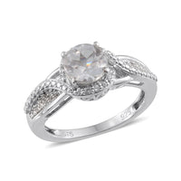 Created White Sapphire Sterling Silver Ring (Size 7) TGW 15.026 Cts. TGW 15.03 Cts.