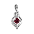 Synthetic Ruby and Lab Created White Sapphire Pendant without Chain in Sterling Silver 0.64 ctw - Sticky add to cart bar