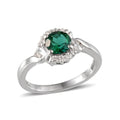 Created Emerald, White Topaz Sterling Silver Ring (Size 7) TGW 0.825 Cts. TGW 0.83 Cts. - Sticky add to cart bar