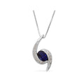 Lab Created Blue Sapphire and Lab Created White Sapphire Pendant Necklace (18 in) in Sterling Silver - Sticky add to cart bar