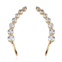 White Topaz Earrings in 14K Yellow Gold Over Sterling Silver