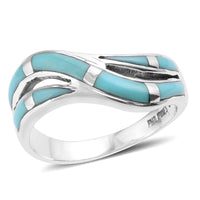 Santa Fe Style Kingman Turquoise Ring in Sterling Silver (Size 11.0) 6.95 ctw