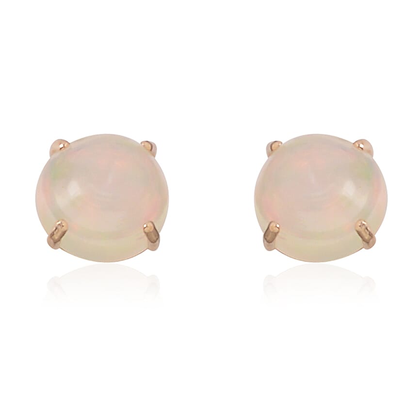 14K YG Ethiopian Welo Opal Earrings TGW 1.55 Cts.