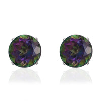 Mystic Green Topaz 4.25 ctw Earrings in 14K White Gold