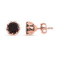 Orissa Rhodolite Garnet and Cambodian Zircon Stud Earrings in 14K Rose Gold Over Sterling Silver 5.85 ctw - Sticky add to cart bar