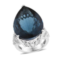 14.45 ctw Amethyst and London Blue Topaz Ring in Platinum Over Sterling Silver 10 Grams (Size 7.0) - Sticky add to cart bar