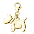 14K Yellow Gold Over Sterling Silver Schnauzer Dog Charm 4.20 Grams - Sticky add to cart bar