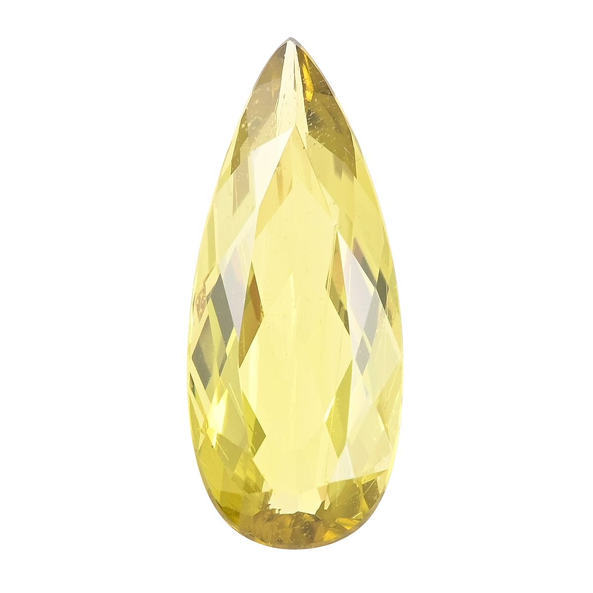 Certified AAAA Canary Tourmaline Faceted (Pear 18.39x7.66 mm) 4.29 ctw , Loose Gem , Loose Gemstones , Loose Stones , Jewelry Stones